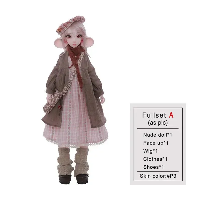 1/4 Shuga Fairy Yudit BJD Doll - Autumn Style with Big Ears & Eyes - Full Set