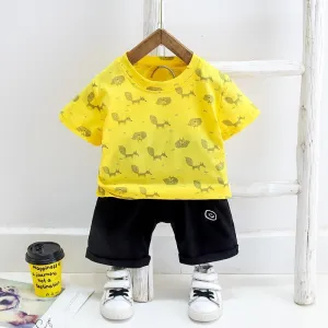 2-piece Animal Pattern T-shirt & Shorts for Children Boy