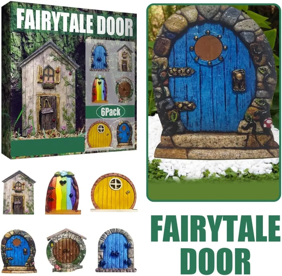 6Pcs Garden Decor Fairy Doors-Style 1