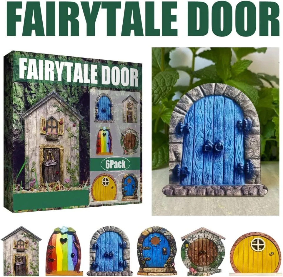 6Pcs Garden Decor Fairy Doors-Style 1