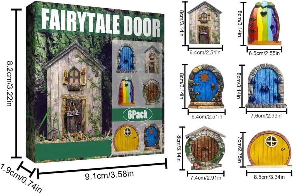 6Pcs Garden Decor Fairy Doors-Style 1