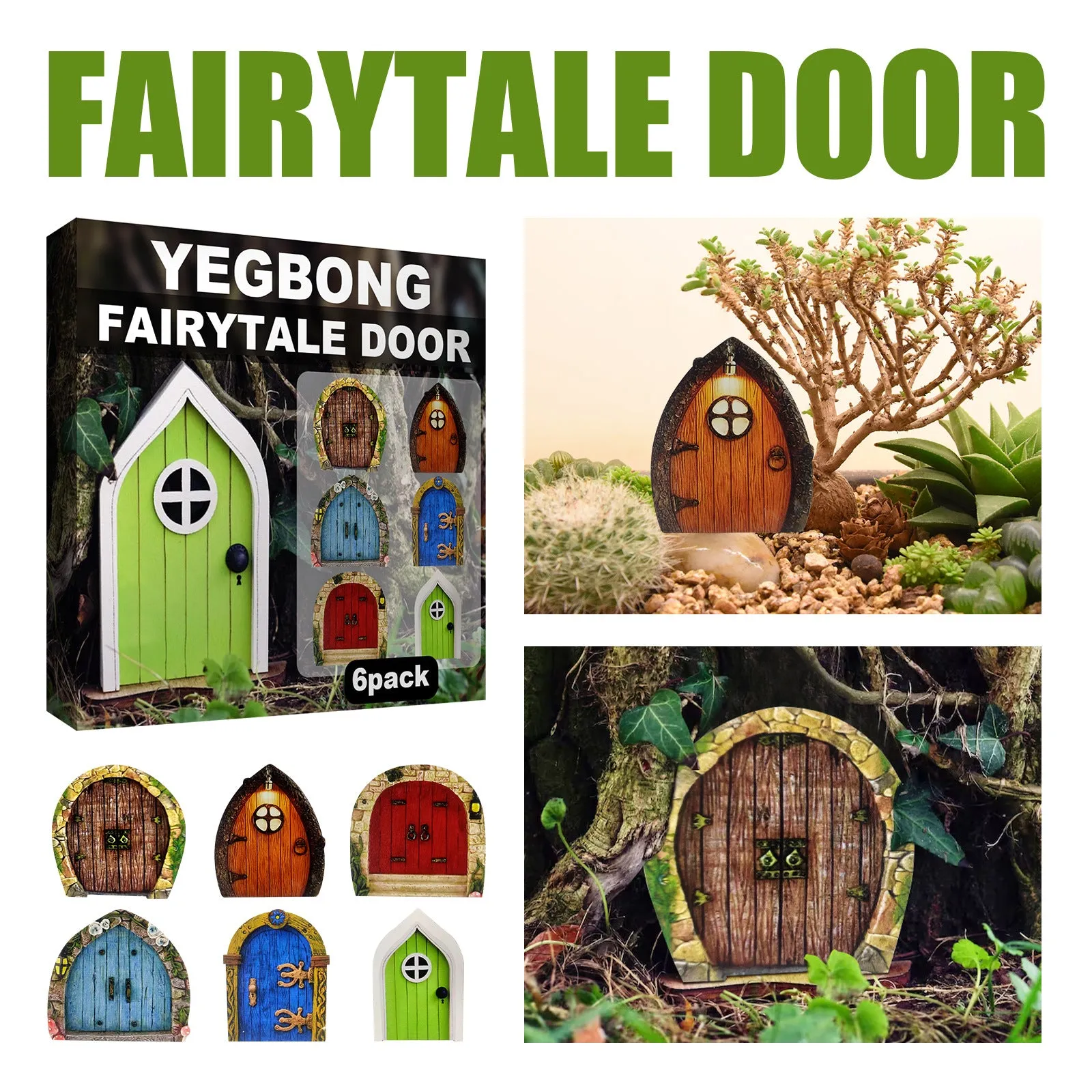 6Pcs Garden Outdoor Fairy Garden Door D¨¦cor