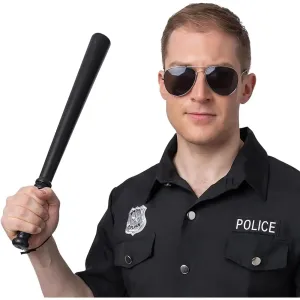 Adults Police Baton Costume Accessory Black Plastic Truncheon 50cm