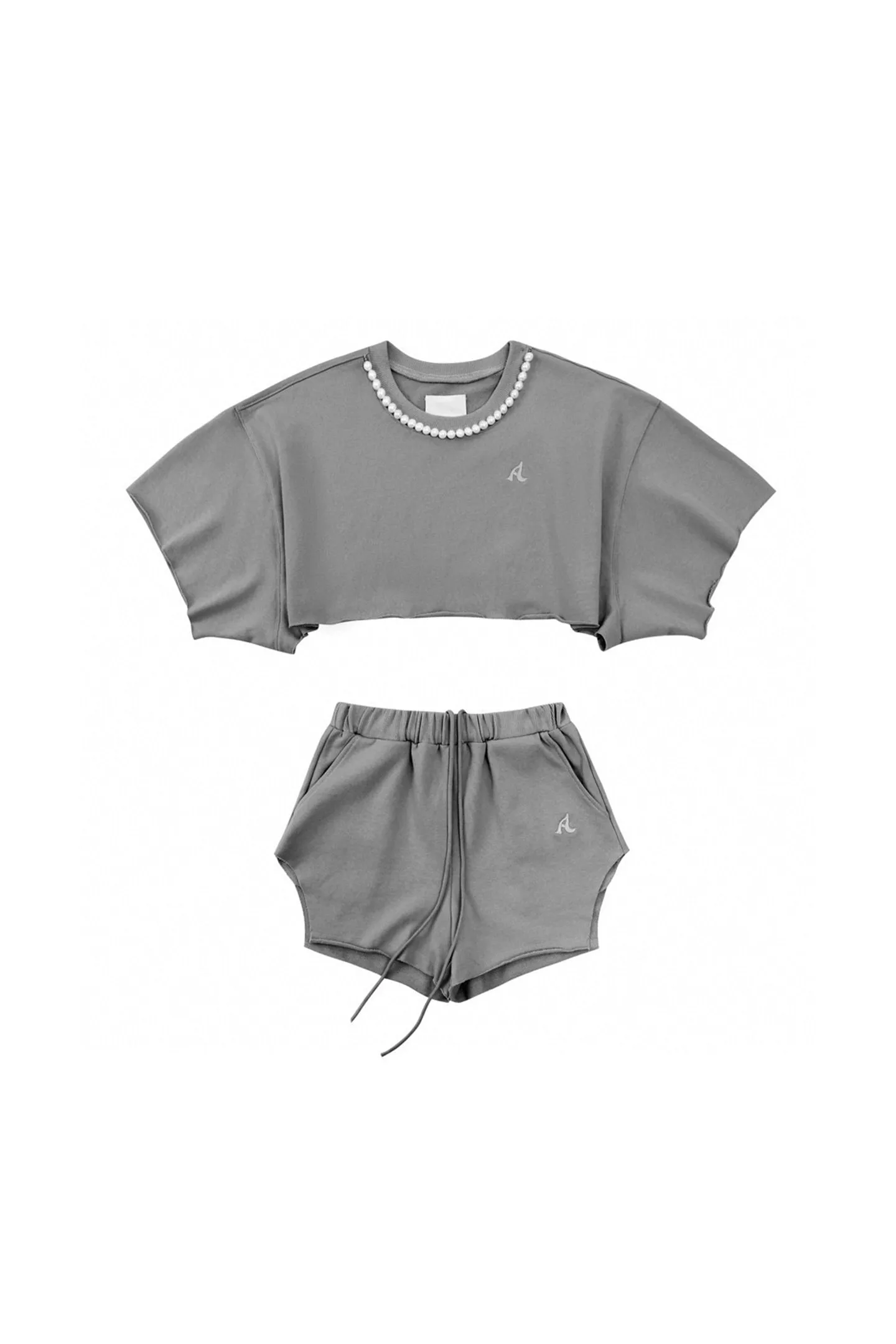 AINTSHY Pearl Sweatshirt Suit-Grey