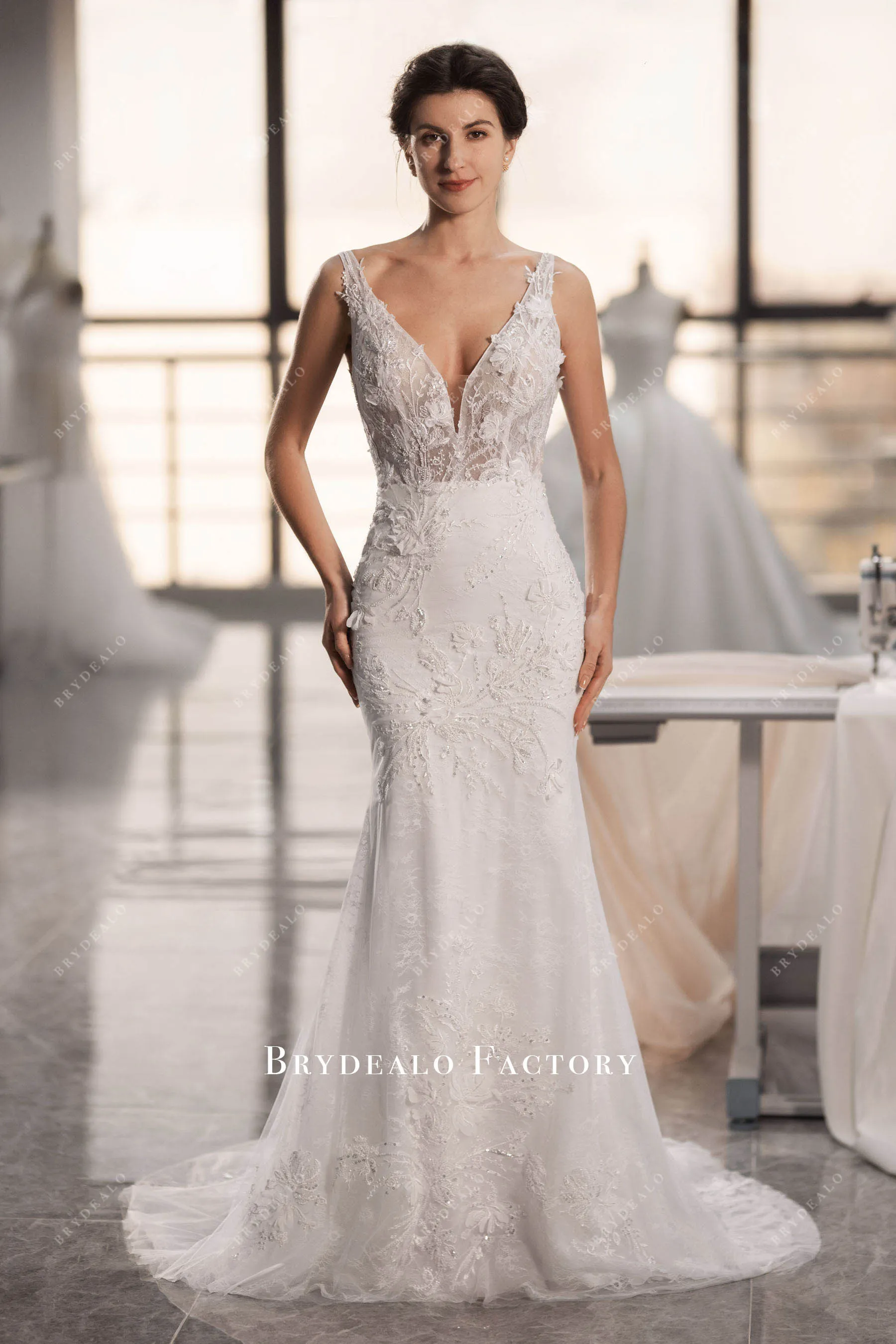 Backless Designer Wild Lace Convertible Mermaid Wedding Dress