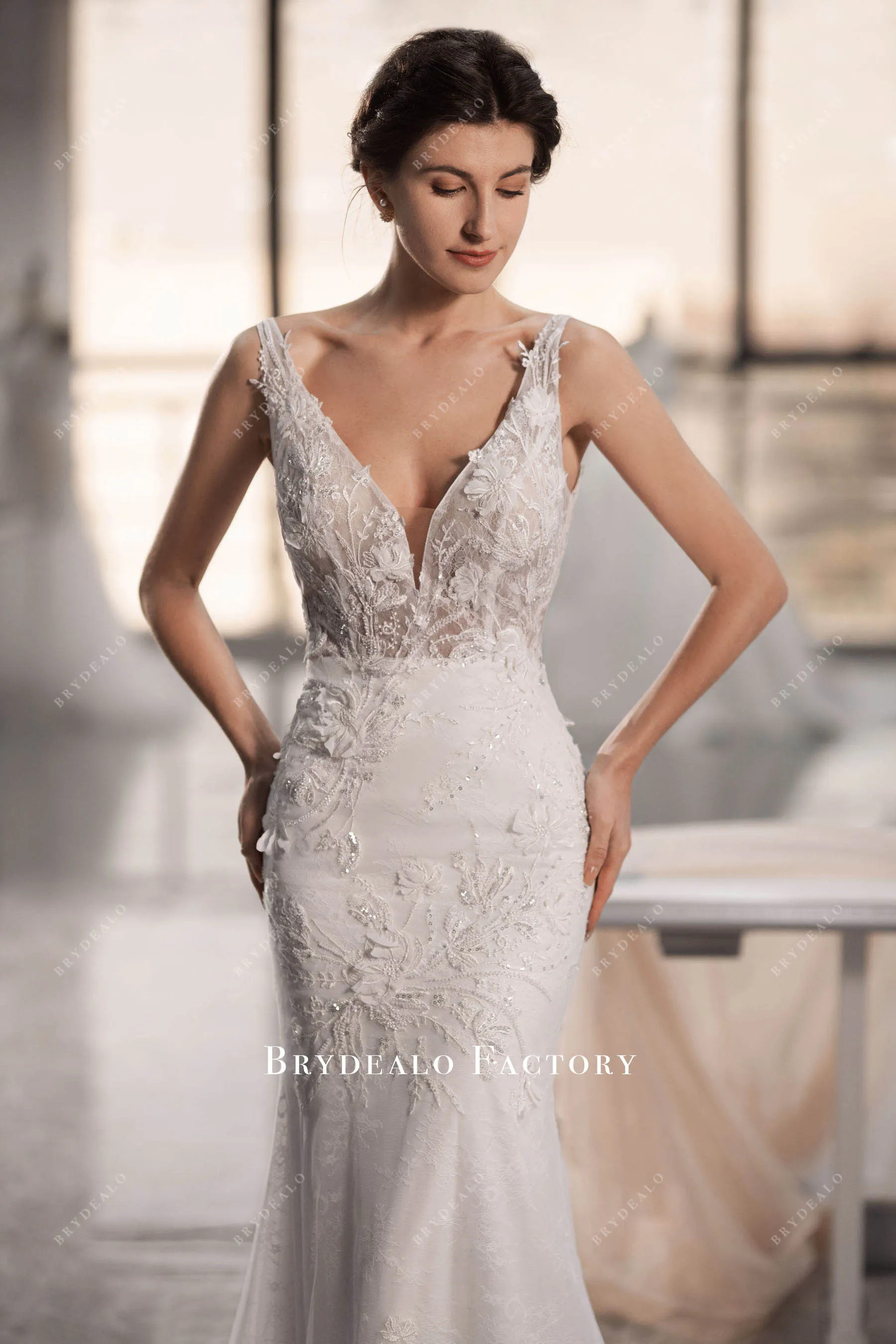 Backless Designer Wild Lace Convertible Mermaid Wedding Dress