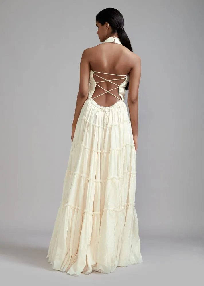 Backless Tiered Gown