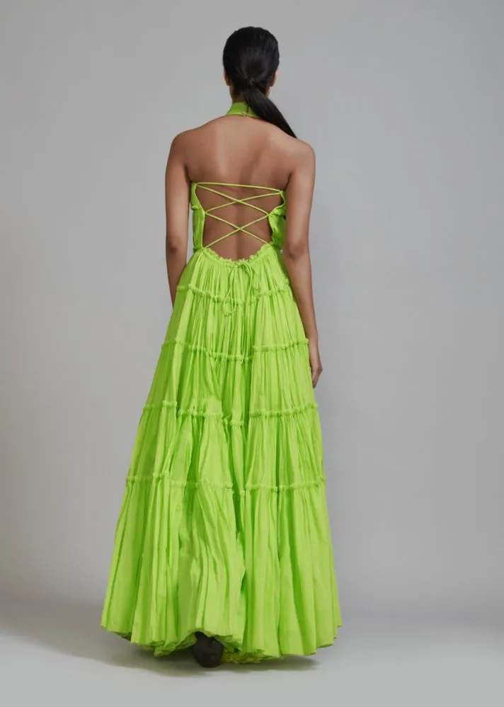 Backless Tiered Gown