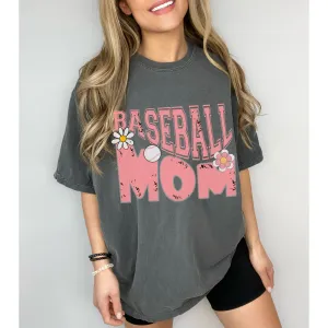 Baseball Mom Comfort Colors® T-Shirt, Spring or Summer Tee, Gift for Mom, Distressed, Retro Design Baseball T-Shirt