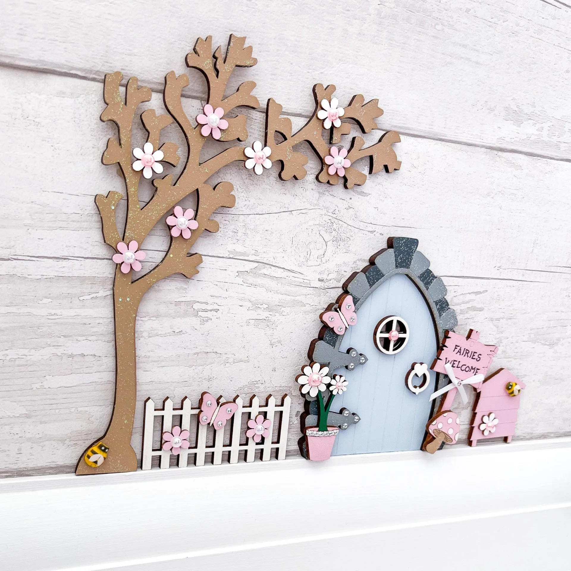 Blue & Pink Fairy Door Set