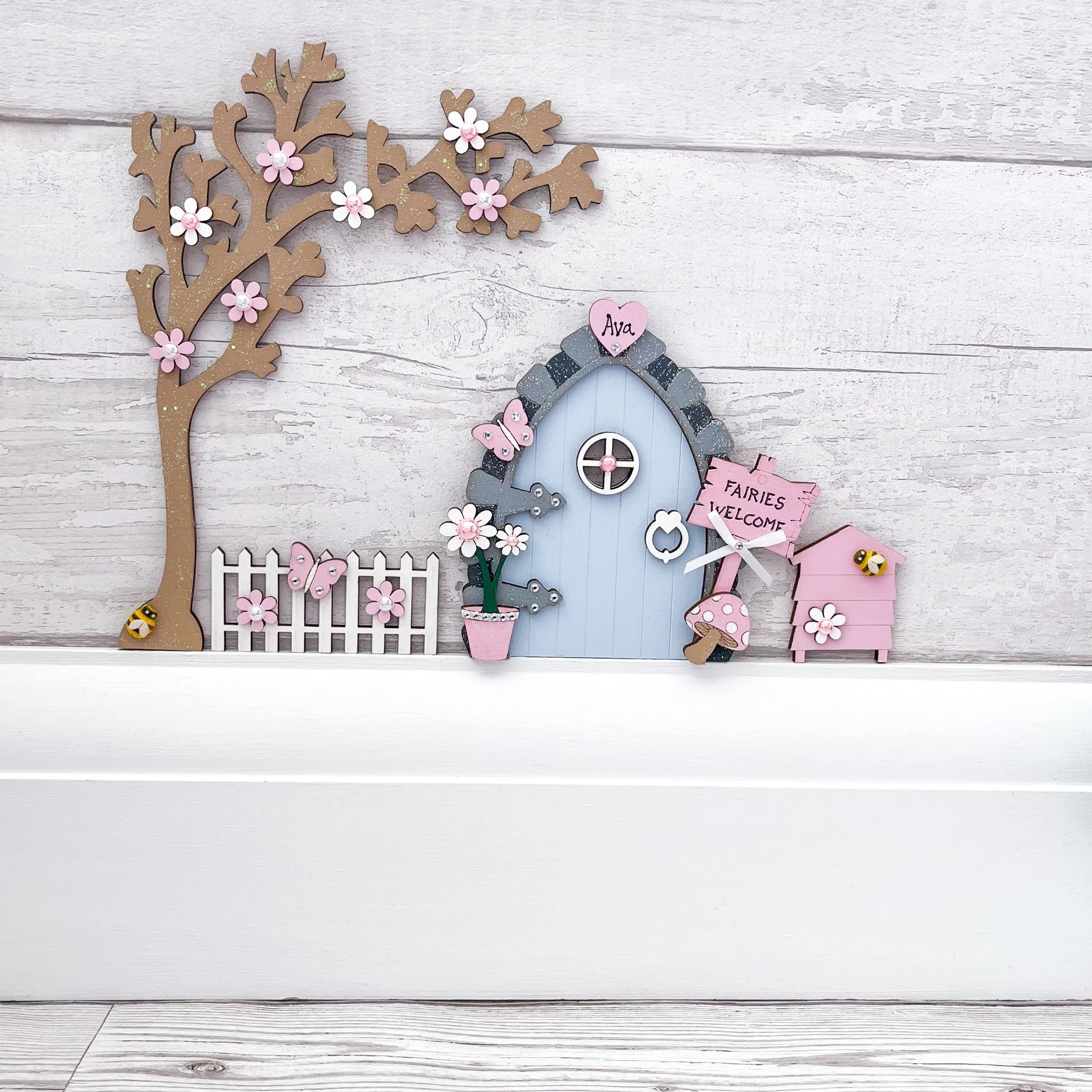 Blue & Pink Fairy Door Set