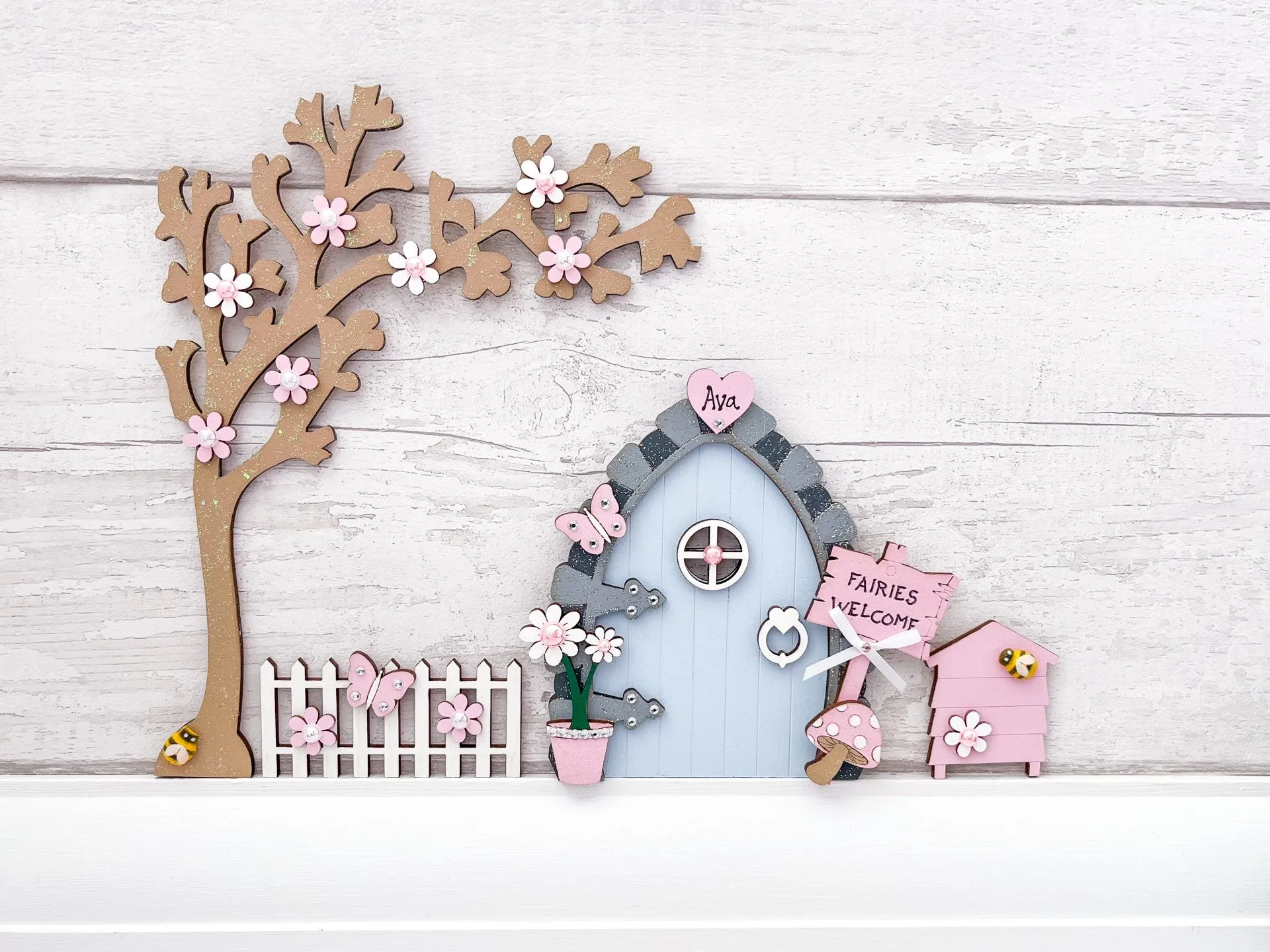 Blue & Pink Fairy Door Set