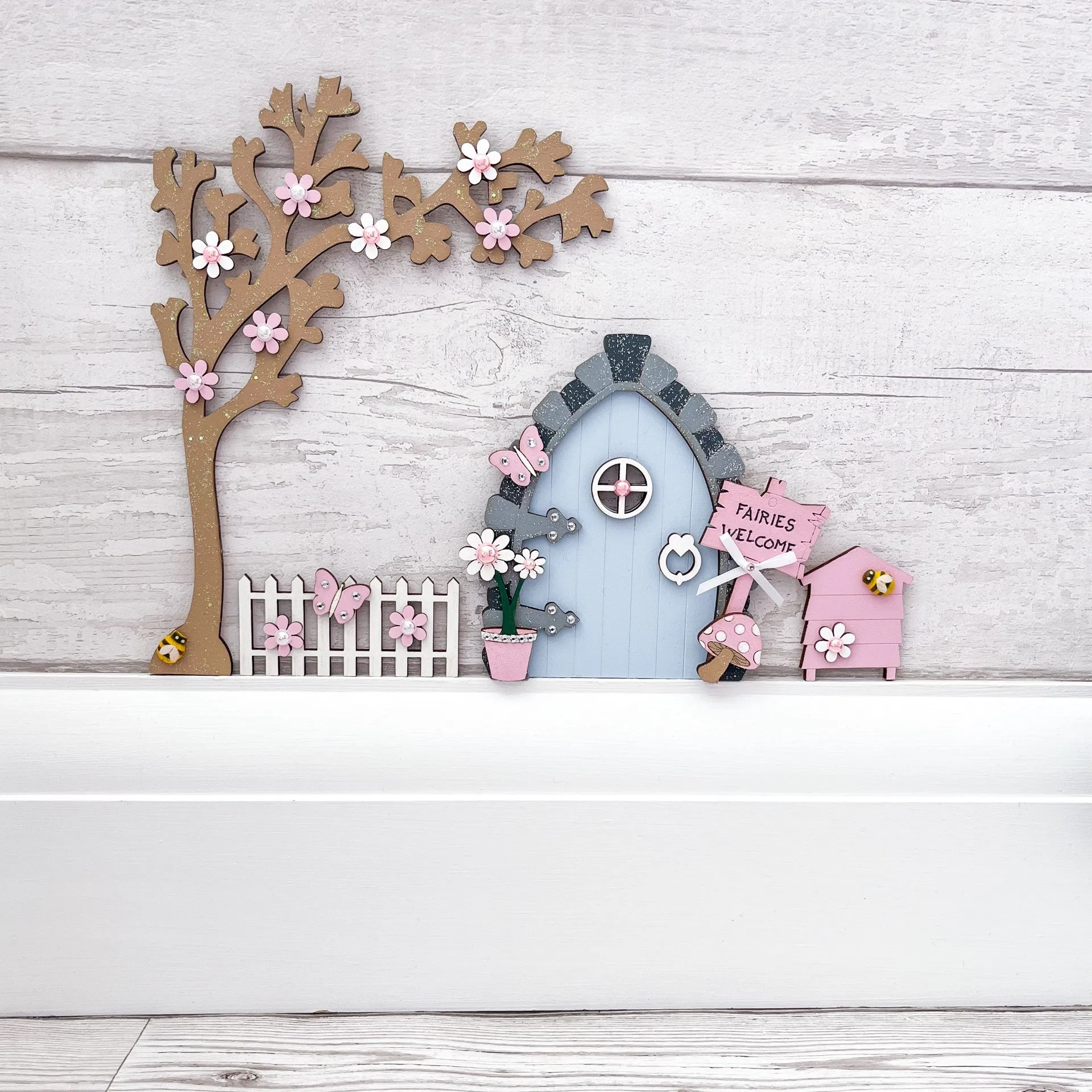 Blue & Pink Fairy Door Set