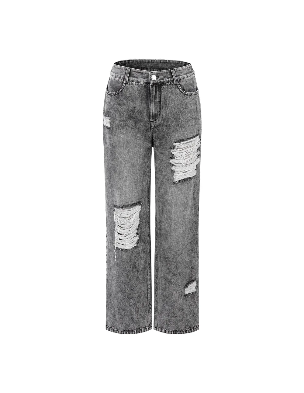 BORA AKSU Ripped Straight Wash Jeans