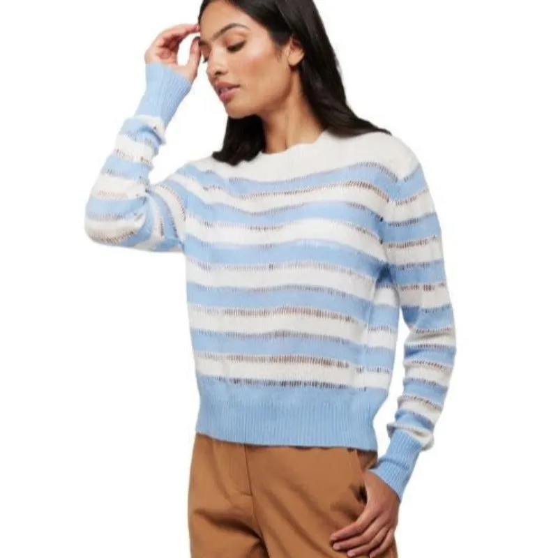 Brodie Beach Crew Stripe Sweater - Splash