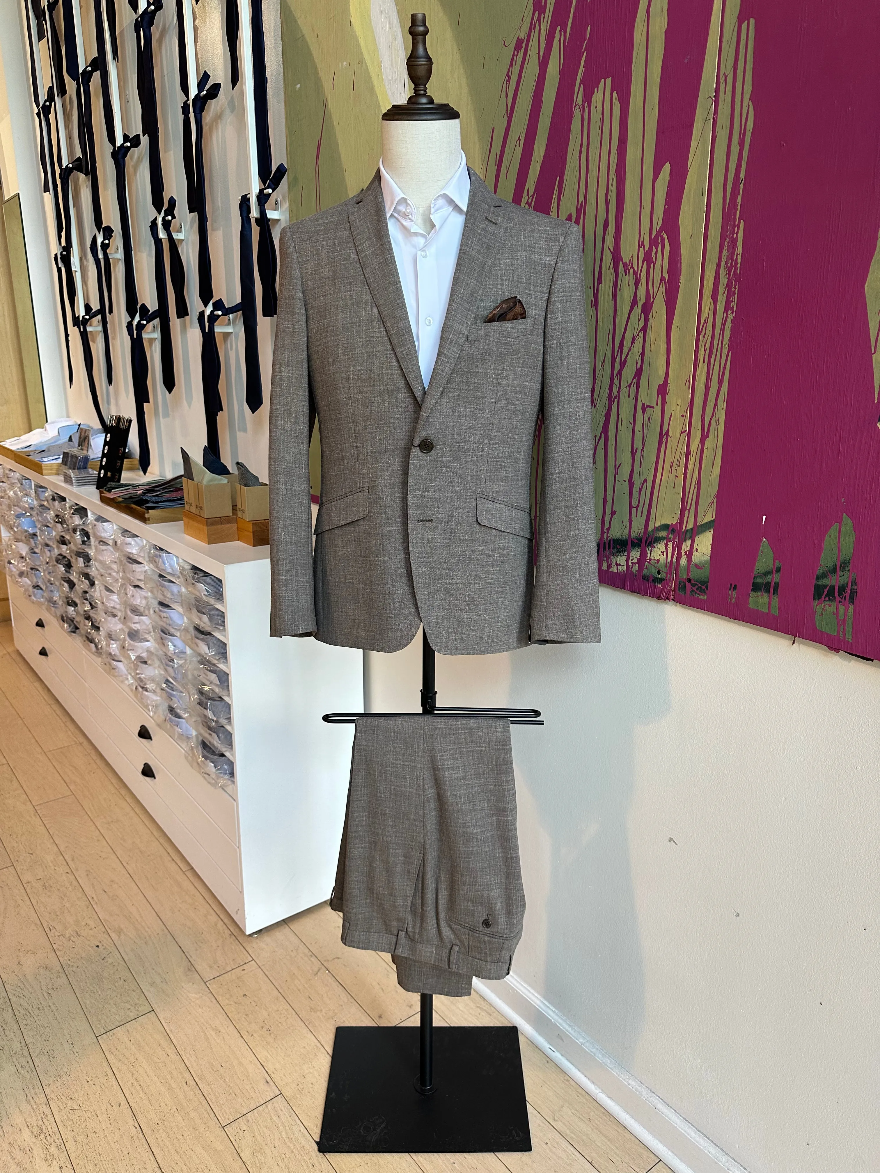 Brown Linen Blend Premium Suit