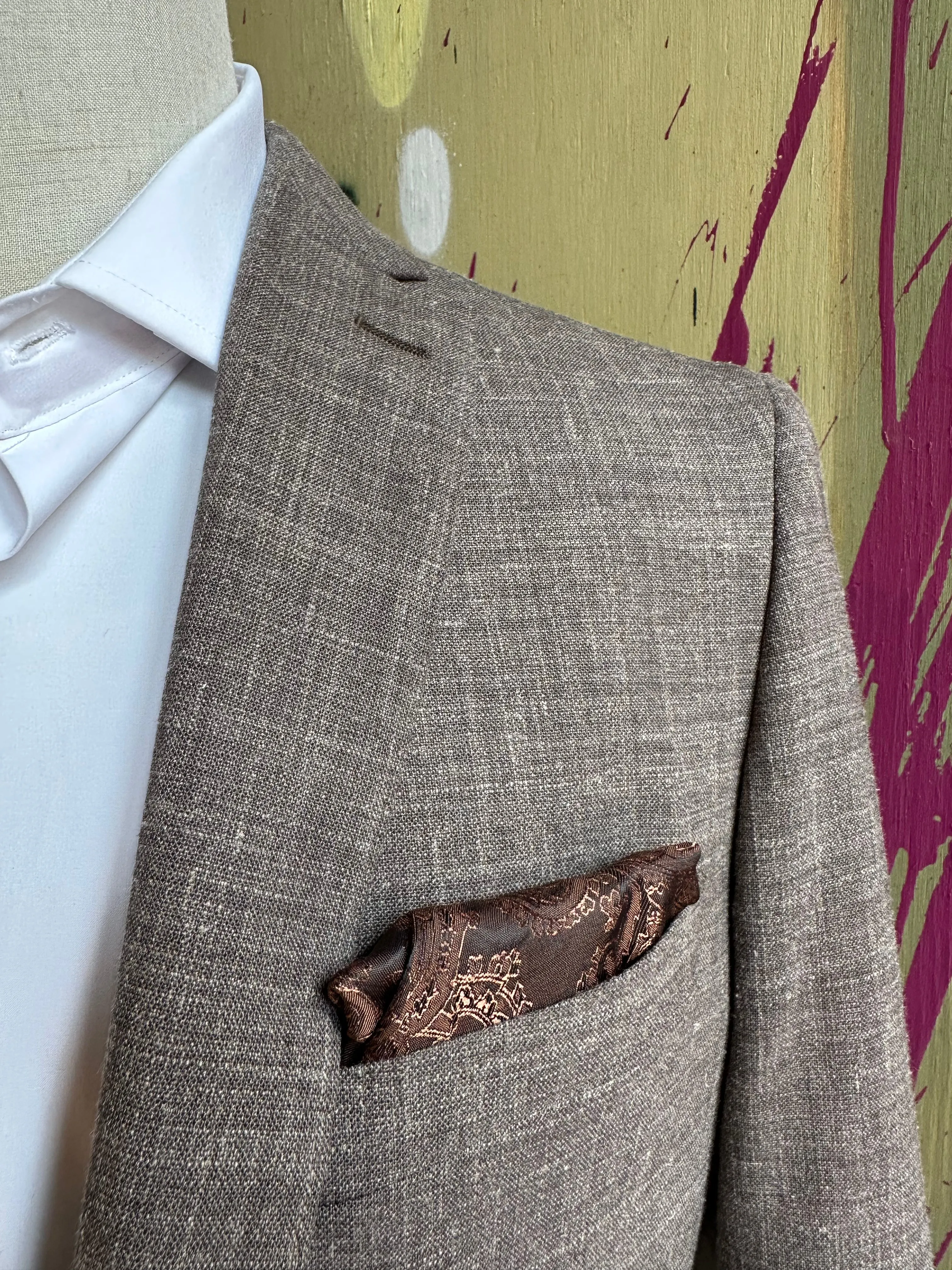 Brown Linen Blend Premium Suit