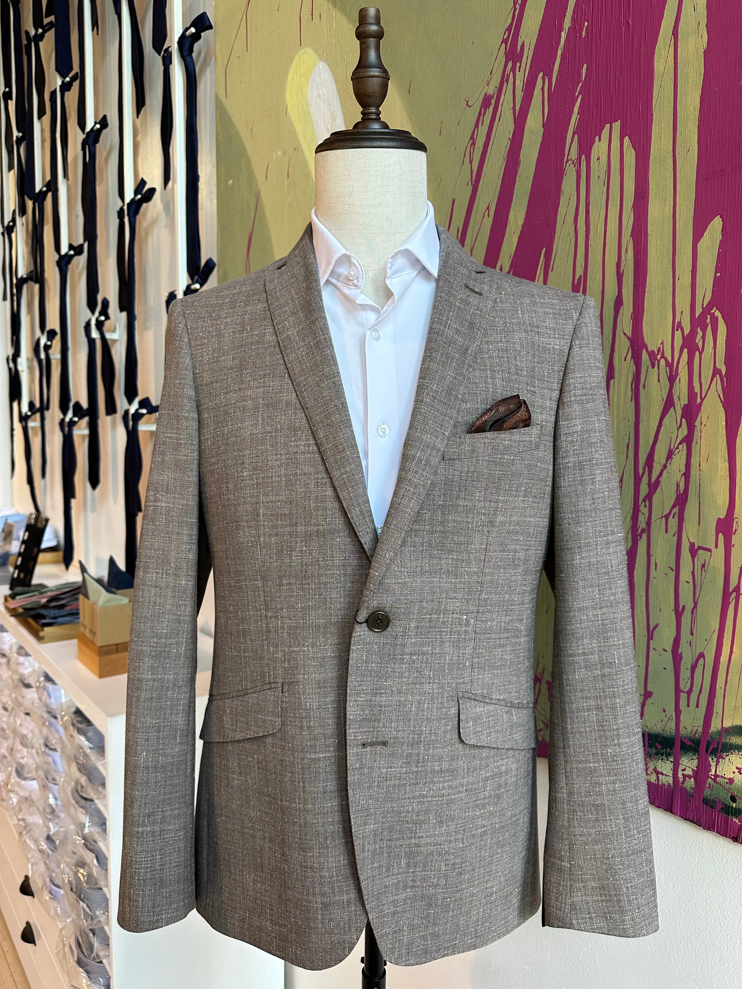 Brown Linen Blend Premium Suit