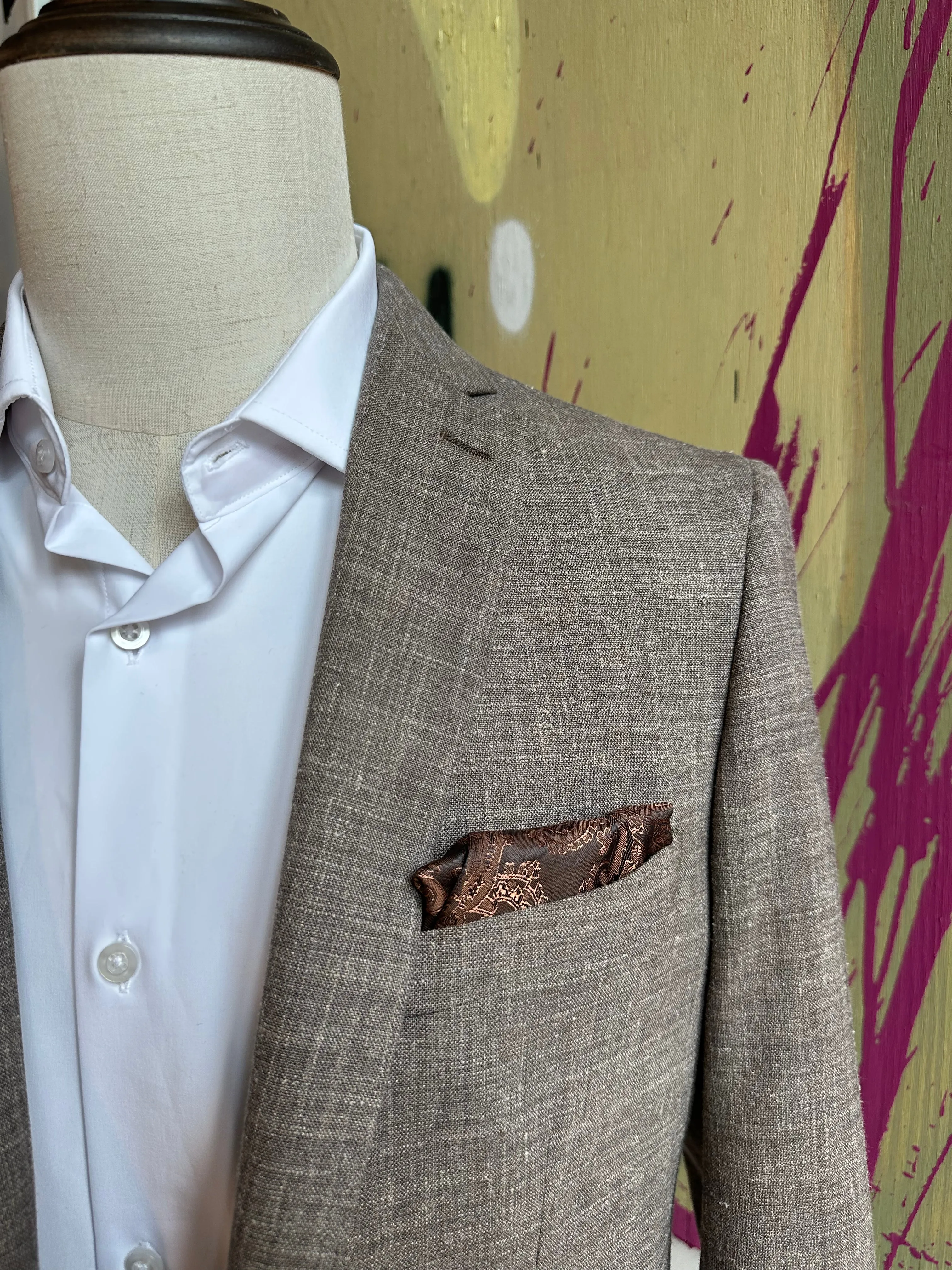 Brown Linen Blend Premium Suit