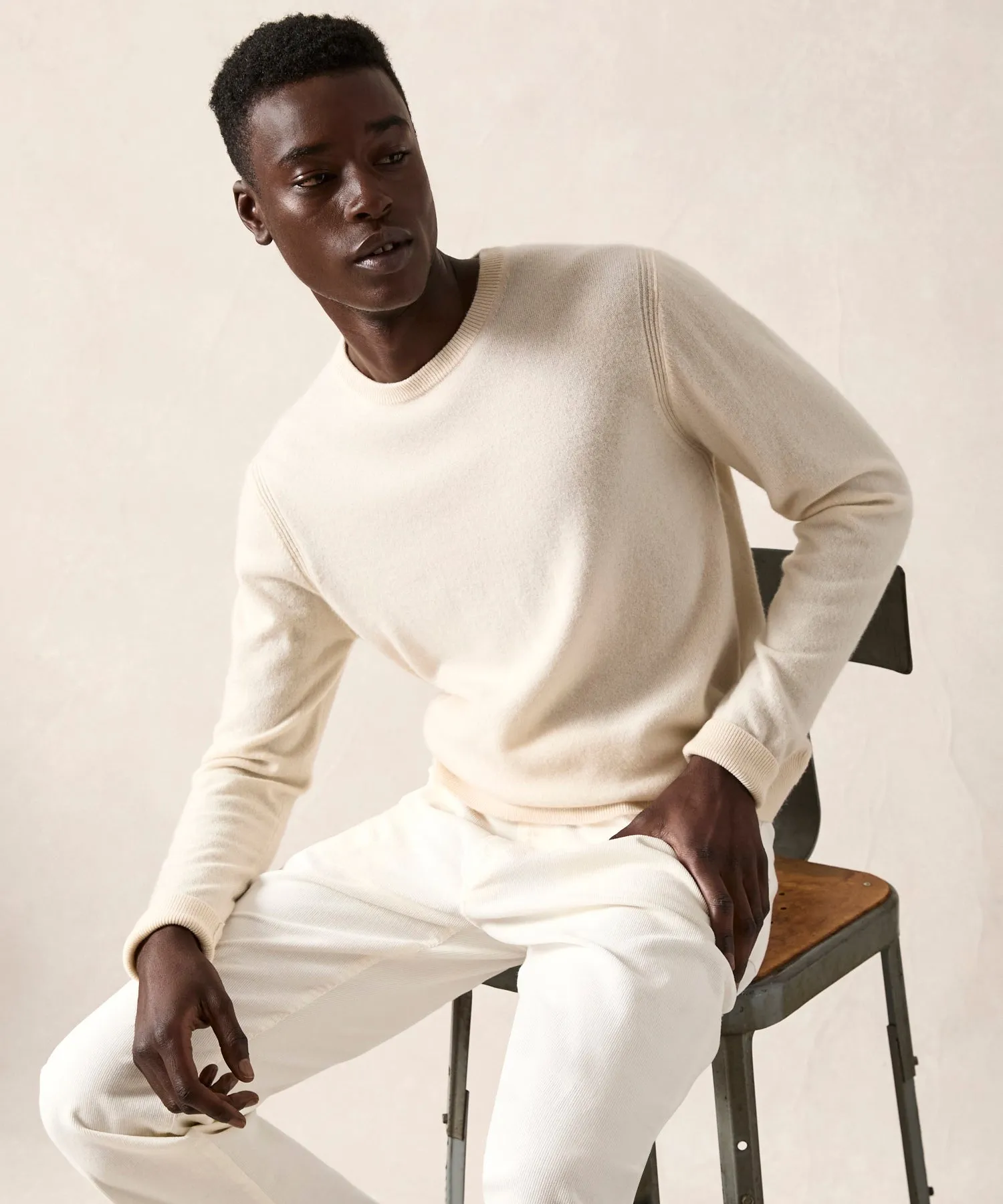 Cashmere Crewneck in Bisque