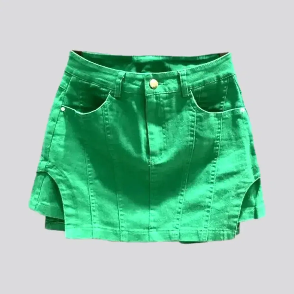 Color jeans skort
 for women