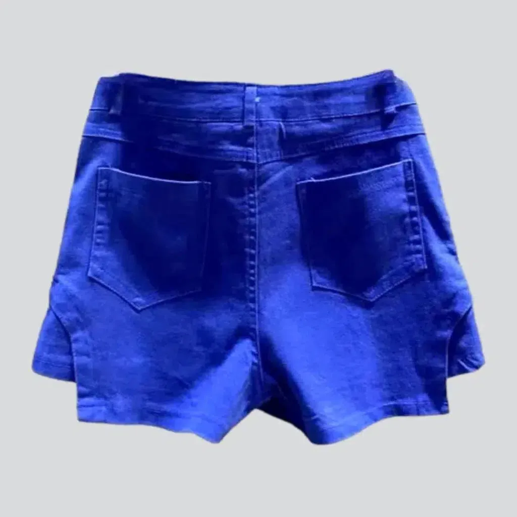 Color jeans skort
 for women