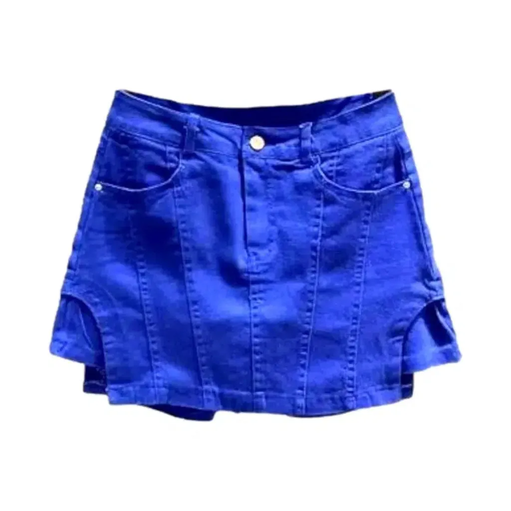 Color jeans skort
 for women