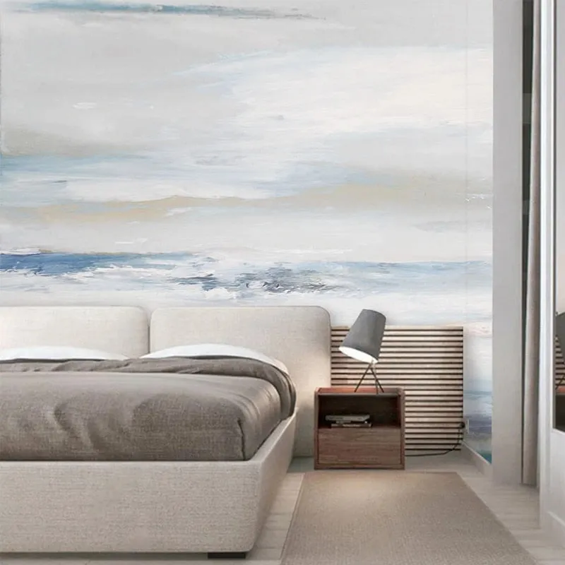 Custom Mural Wallpaper Abstract White Cloud Sky Ocean (㎡)