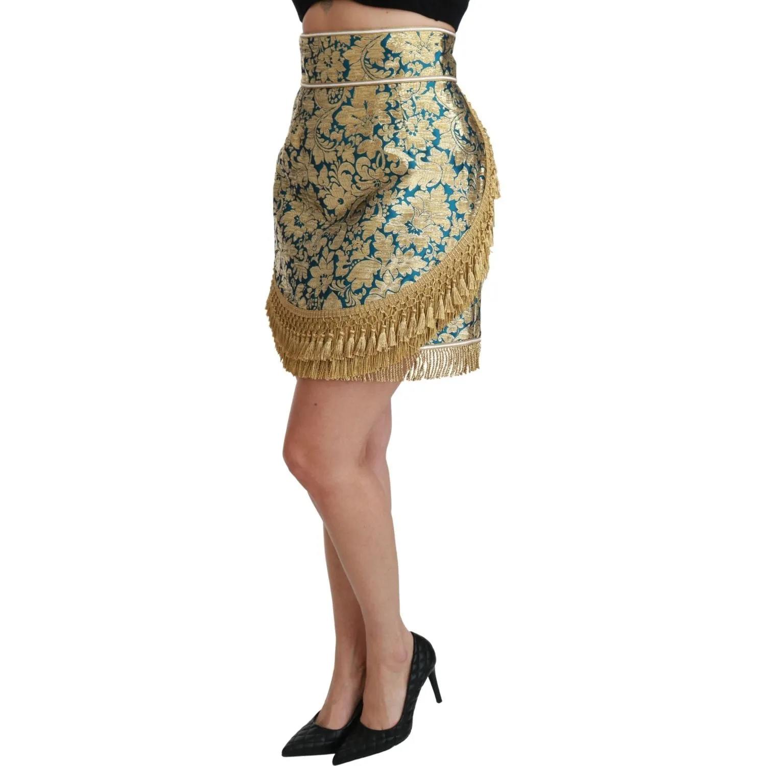 Dolce & Gabbana Elevate Your Wardrobe with Our Exquisite Gold Skirt