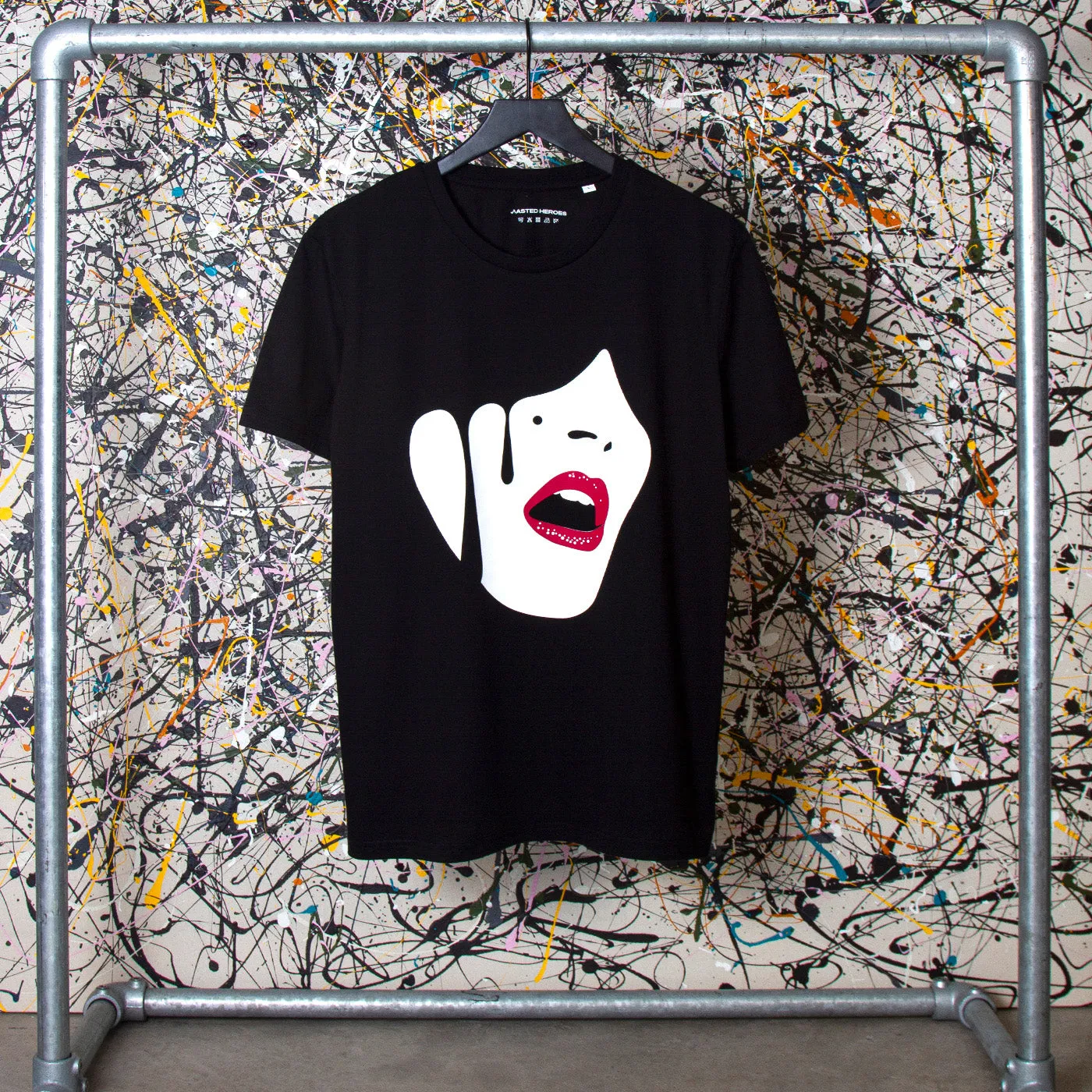 Droplet Face - Tshirt - Black