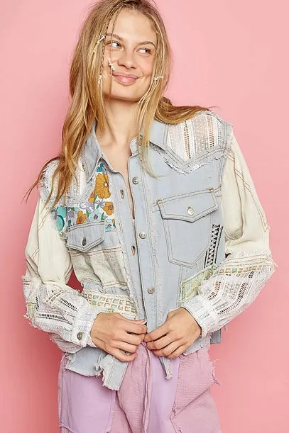 Eva Patchwork Denim Jacket