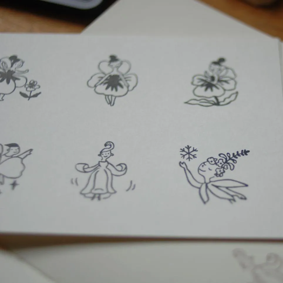 evakaku Rubber Stamps Set - Flower Fairy A