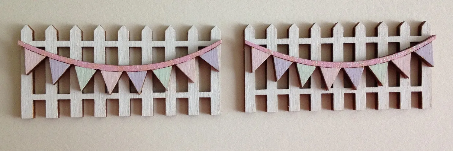 Fairy Door Accessory - Fencing with Bunting