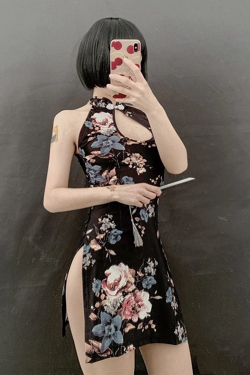 Floral Cheongsam Dress