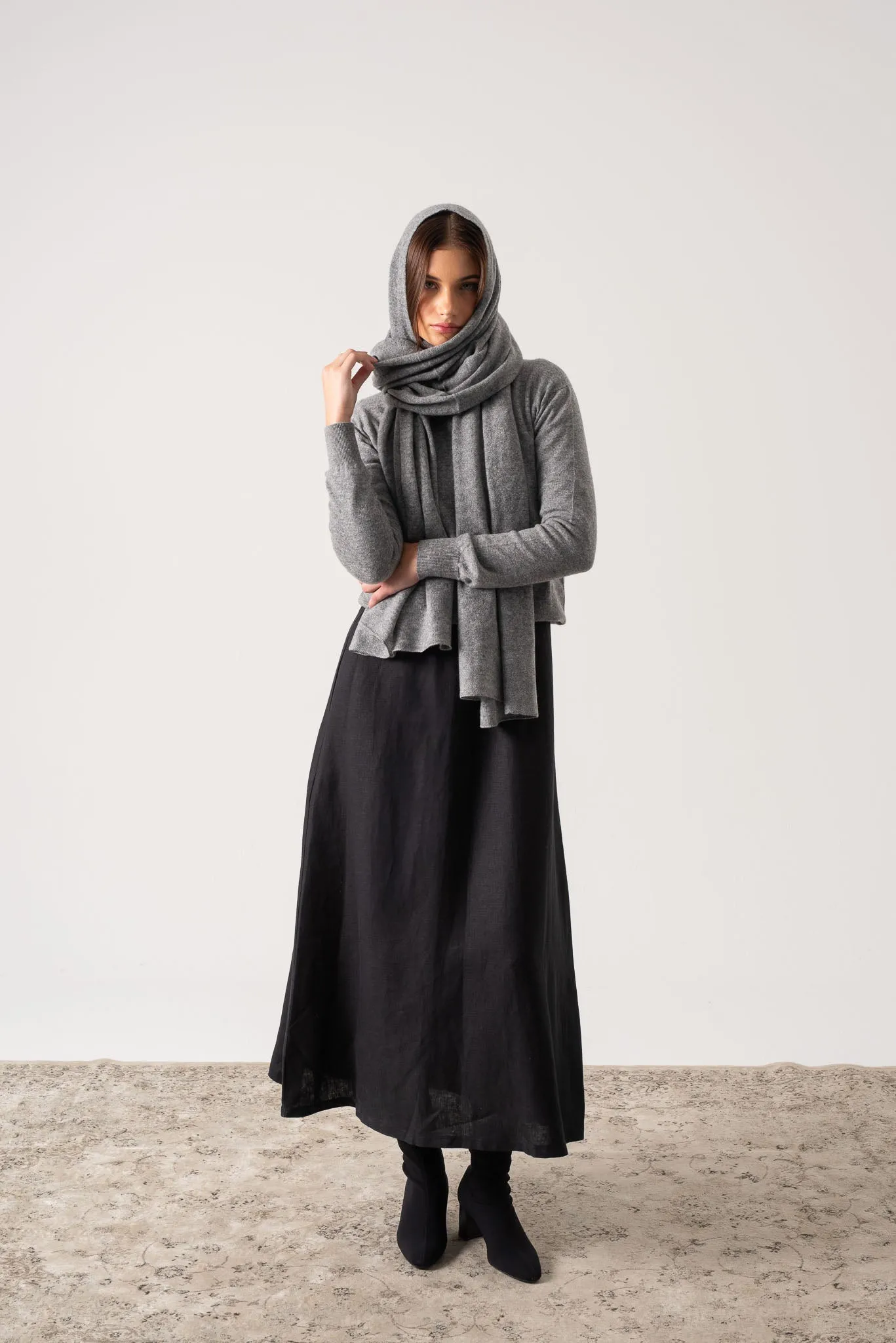 Fluire 100% Cashmere Wrap Mélange Grey