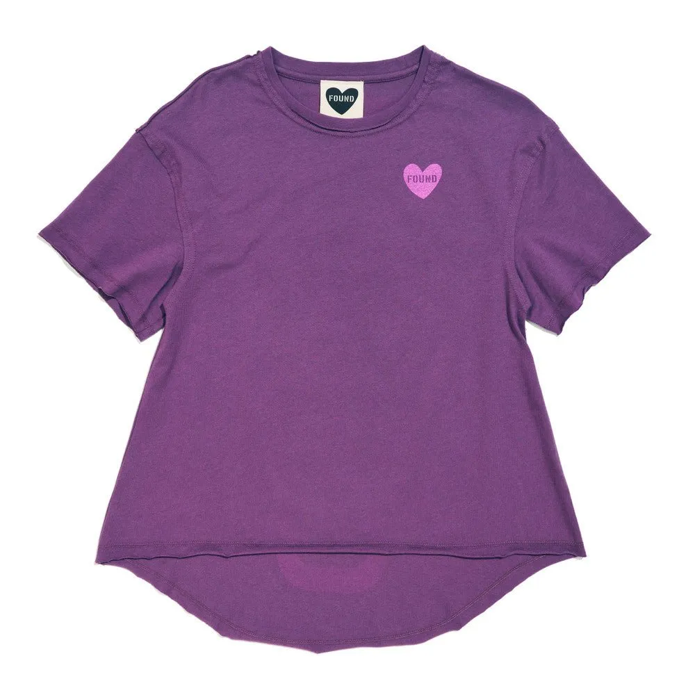 Found My Animal Big Full Heart T-Shirt, Purple   Tulip