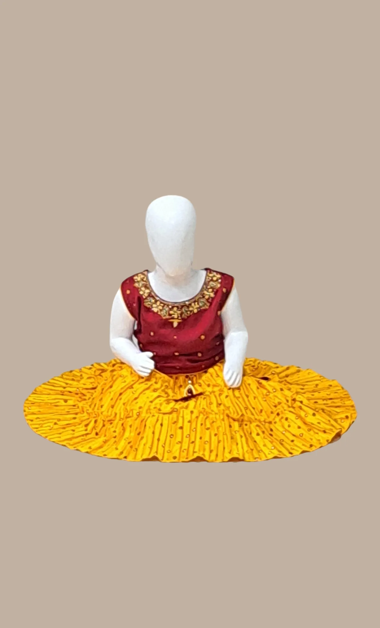 Girls Mustard Choli Set