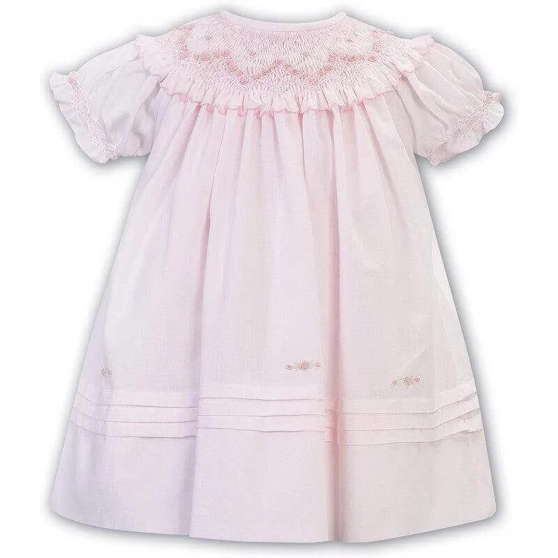 Girls Pink Enchanted Rose Smocked Dress