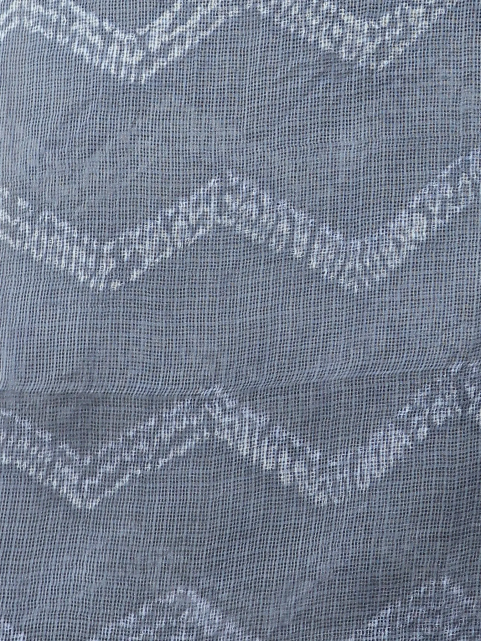 Grey White Shibori Kota Silk Hand Block Printed Dupatta - D04170638