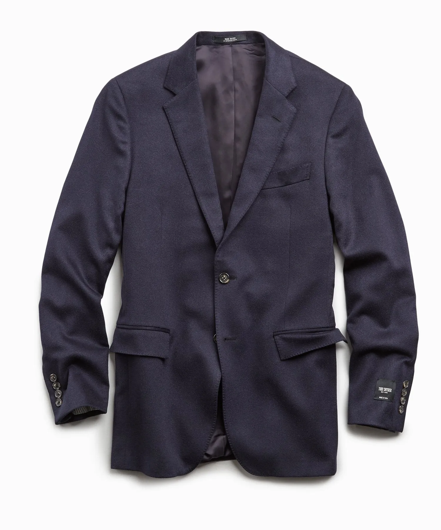 Italian Cashmere Sutton Suit Jacket in Navy