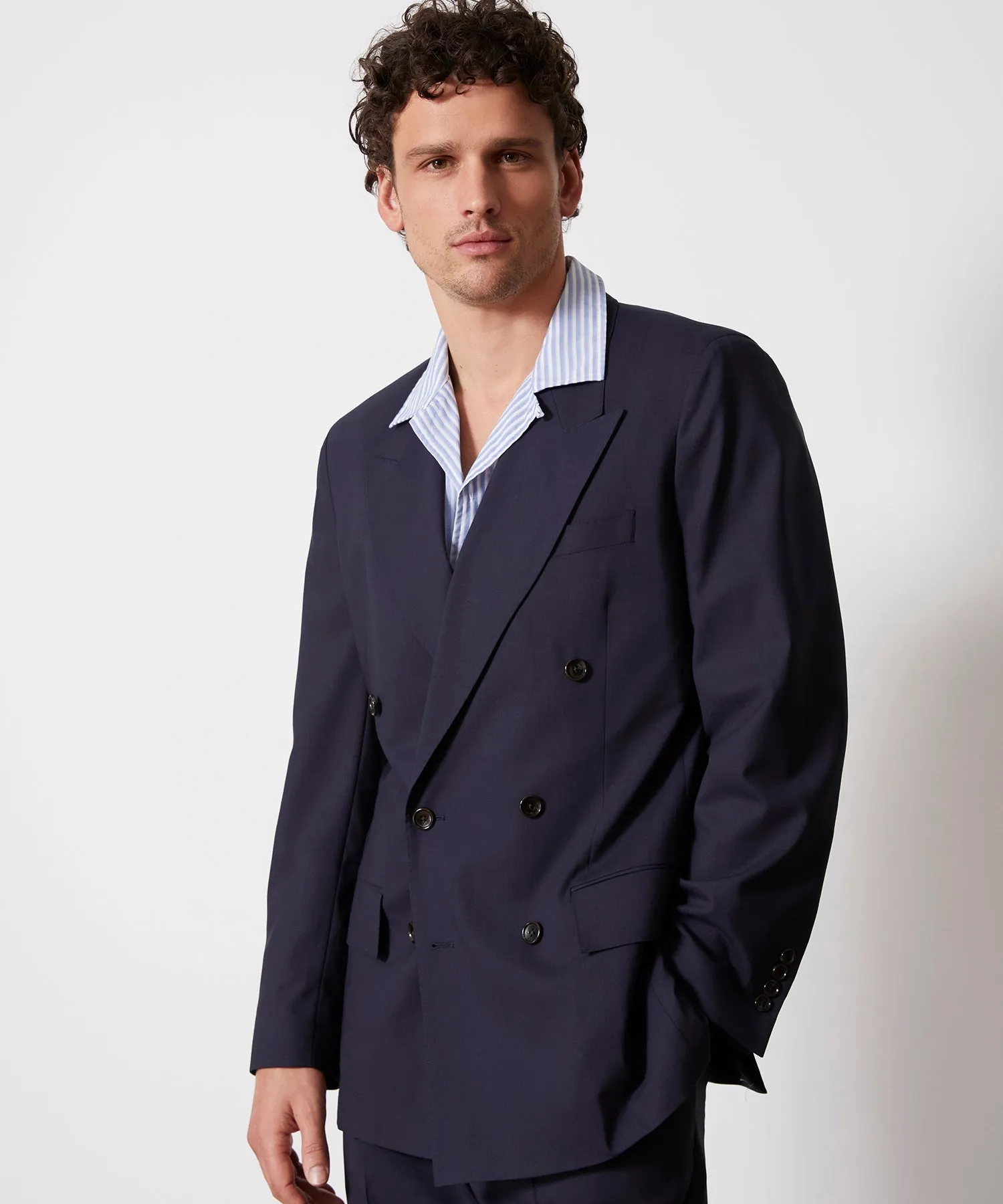 Italian Tropical Wool Wythe Jacket in Navy