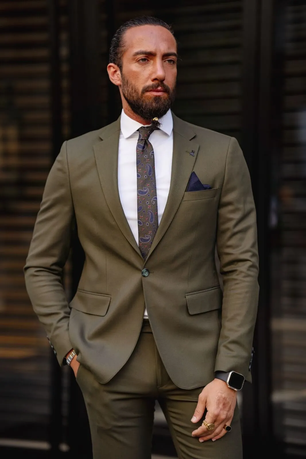 Khaki 2 Piece Suit