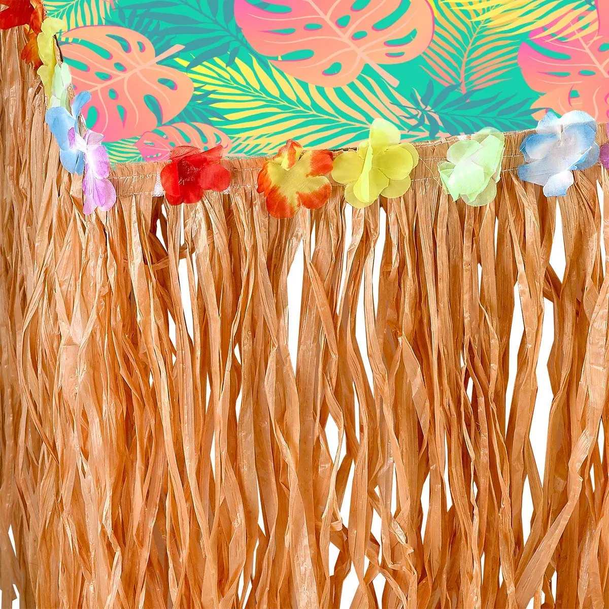 Kicko Luau Hawaiian Grass Table Skirt - 2 Pack - 9 Feet X 29 Inch - Real Hawaiian Island