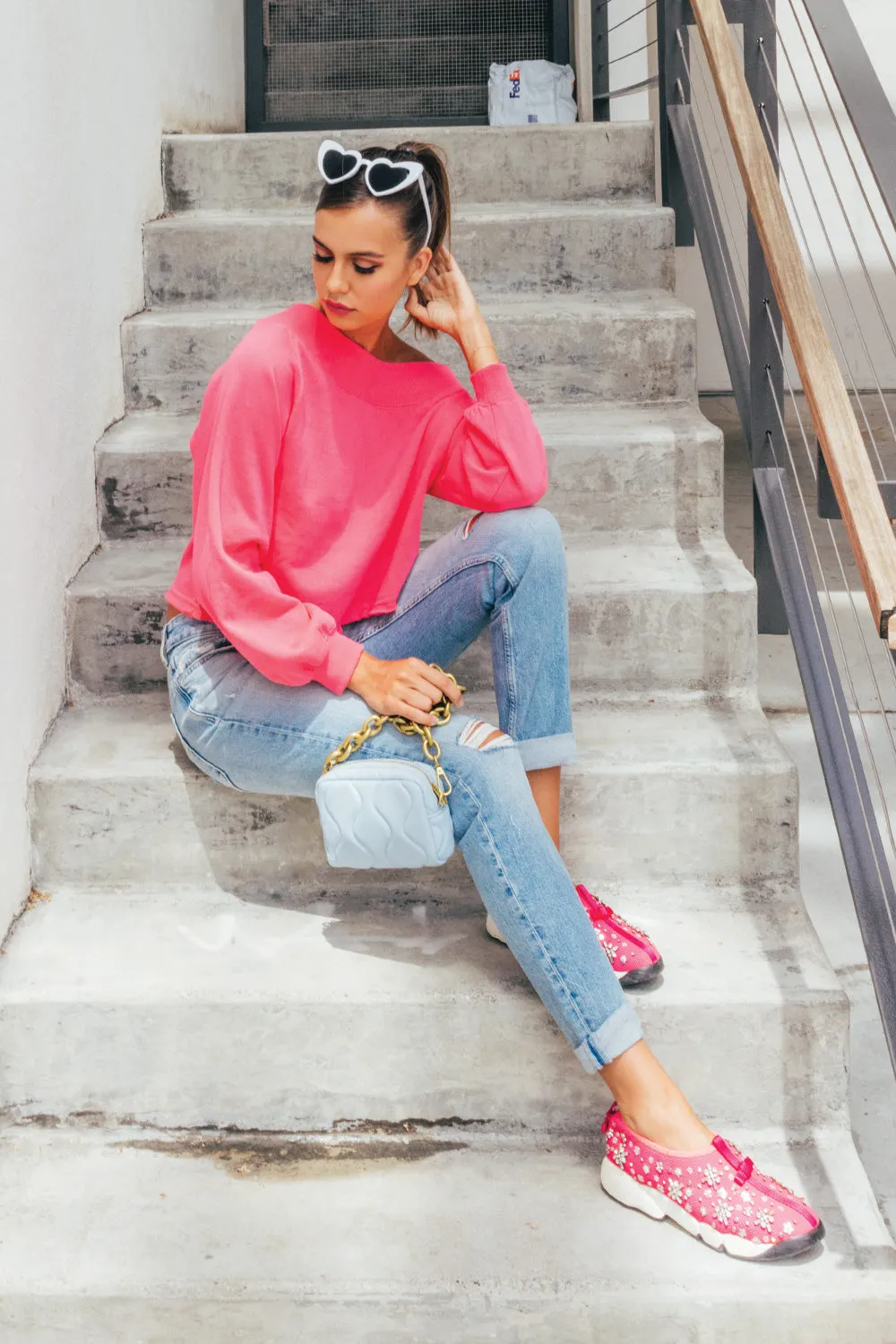 Knee Ripped Relaxed Leg Jeans