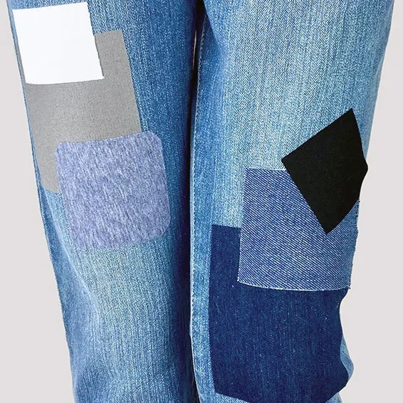 Light Blue Heather Jersey Denim 8x6 Fashion Patch & Repair Kit  (stretch)