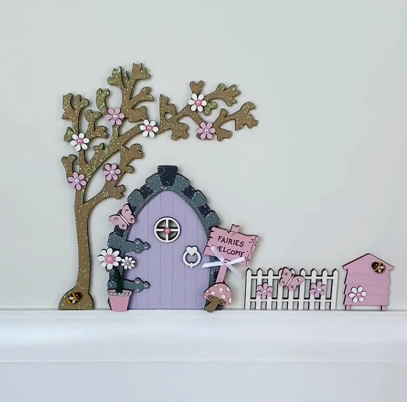 Lilac & Pink Fairy Door Set