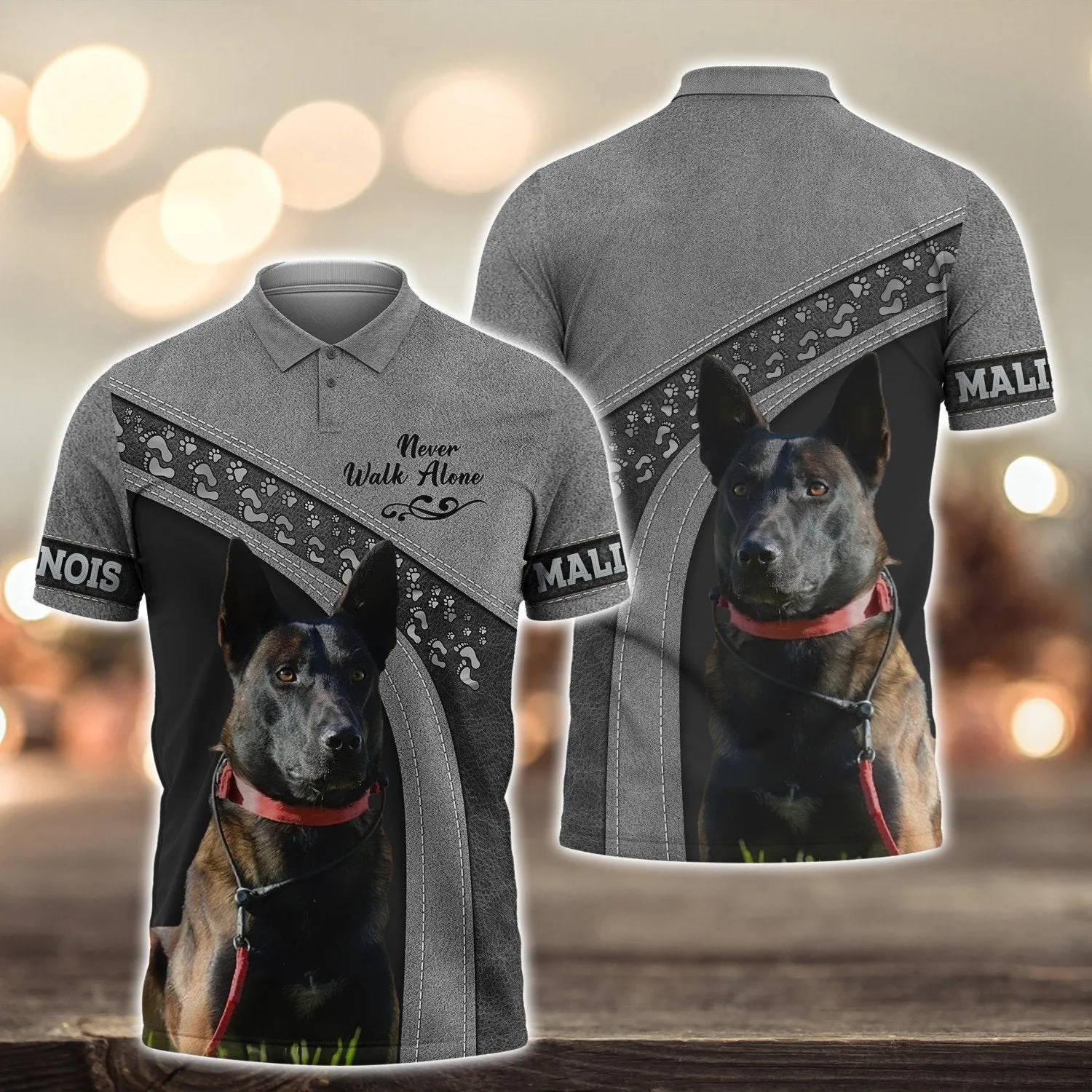 Malinois Love Never Walk Alone Love 3D Full Print Shirts, Custom Memorial Apparel Shirts, Dog Memorial Gifts for loss of Dog