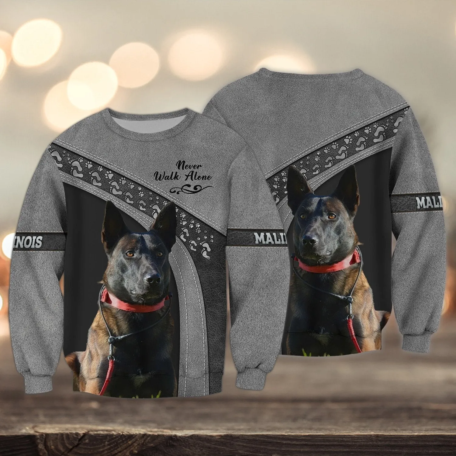 Malinois Love Never Walk Alone Love 3D Full Print Shirts, Custom Memorial Apparel Shirts, Dog Memorial Gifts for loss of Dog