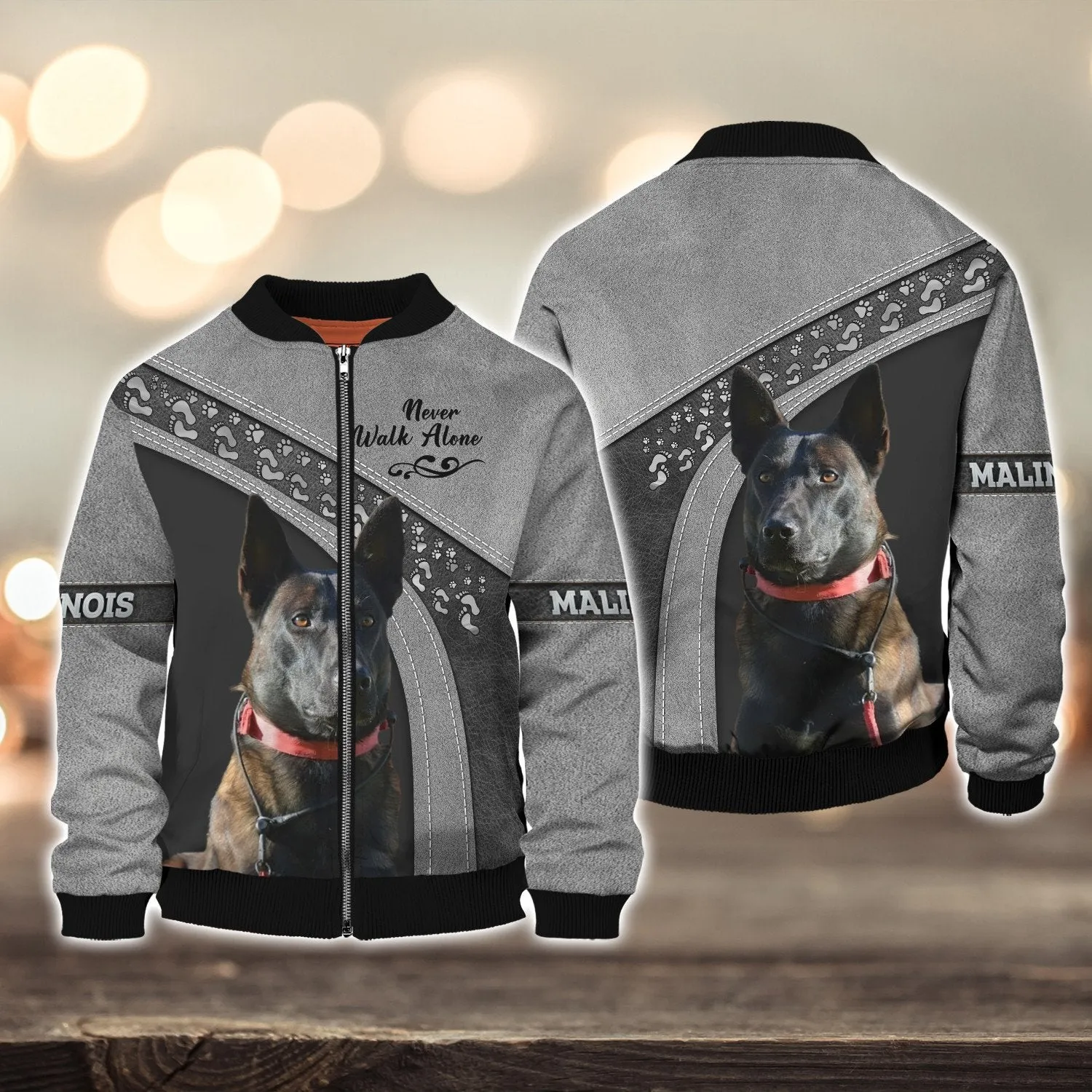 Malinois Love Never Walk Alone Love 3D Full Print Shirts, Custom Memorial Apparel Shirts, Dog Memorial Gifts for loss of Dog