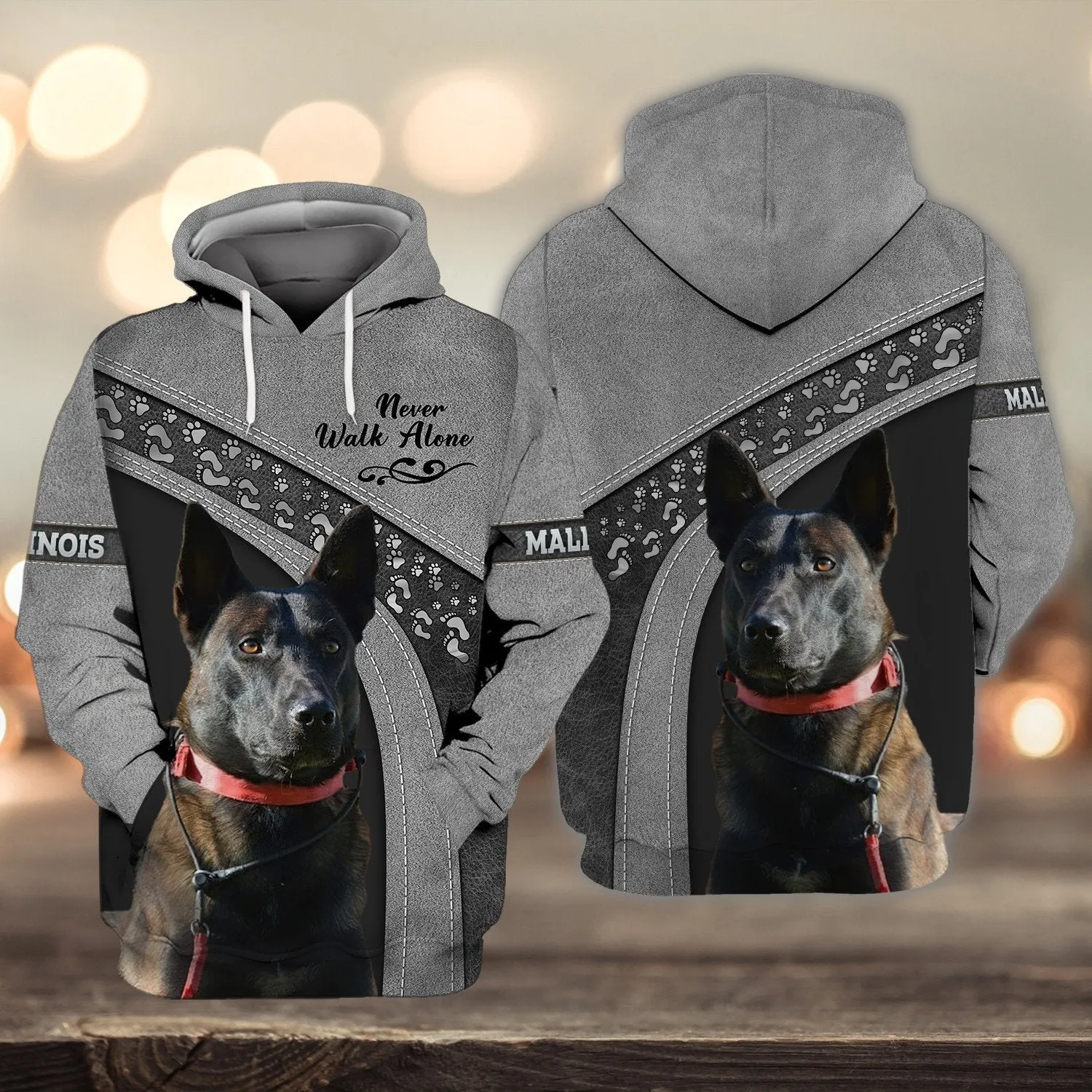 Malinois Love Never Walk Alone Love 3D Full Print Shirts, Custom Memorial Apparel Shirts, Dog Memorial Gifts for loss of Dog